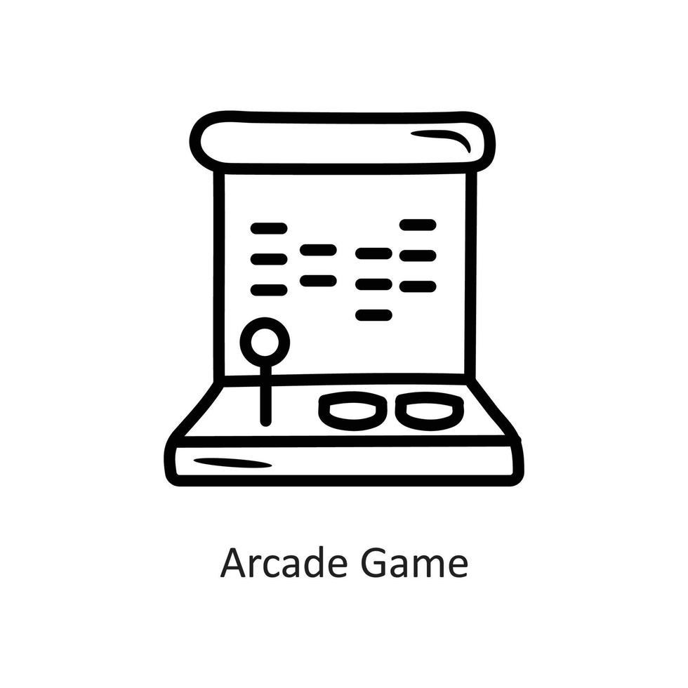 Arcade-Spiel-Vektor-Gliederung-Icon-Design-Illustration. Gaming-Symbol auf weißem Hintergrund eps 10-Datei vektor