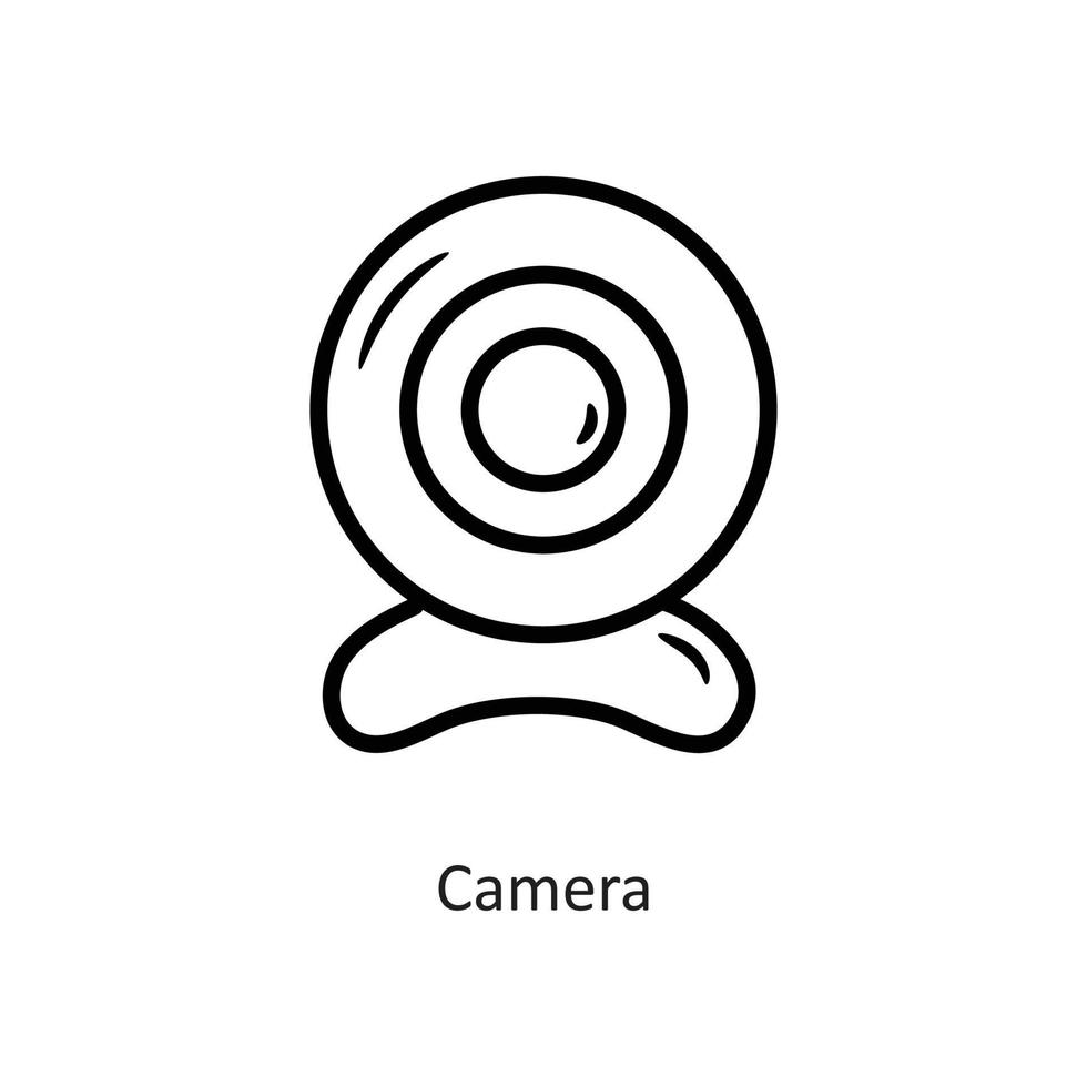 Kamera-Vektor-Gliederung-Icon-Design-Illustration. Gaming-Symbol auf weißem Hintergrund eps 10-Datei vektor