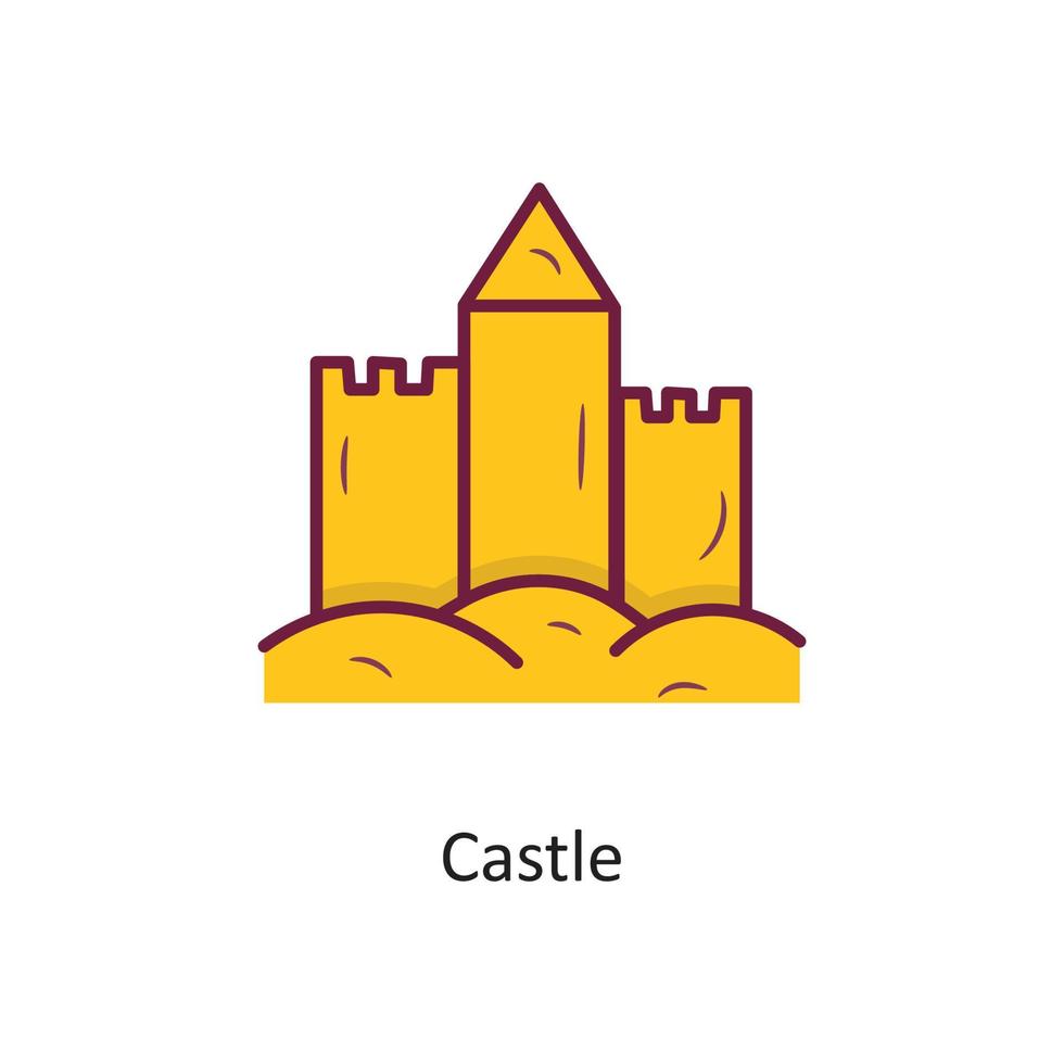 slott vektor fylld översikt ikon design illustration. Semester symbol på vit bakgrund eps 10 fil
