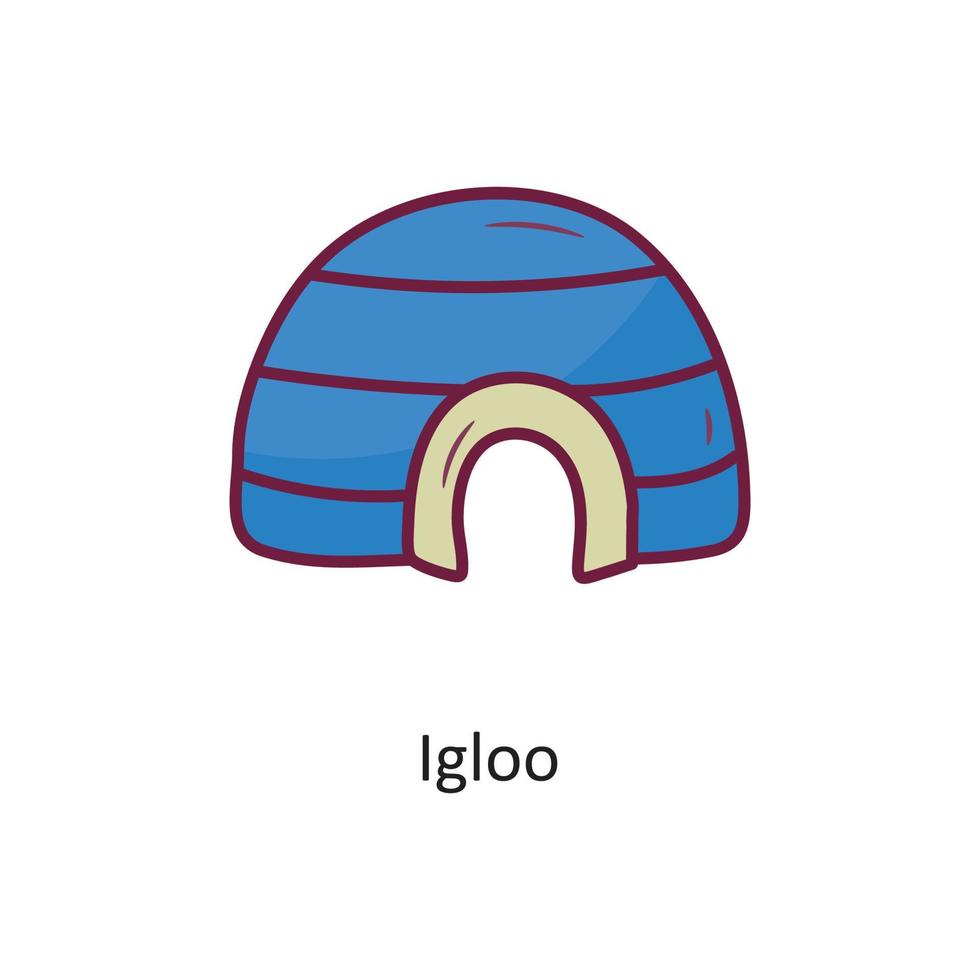 igloo vektor fylld översikt ikon design illustration. Semester symbol på vit bakgrund eps 10 fil