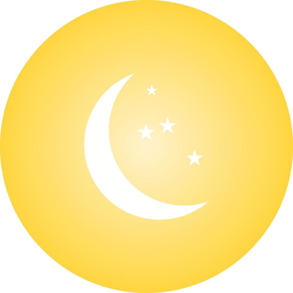 Einzigartiges Vektor-Glyphen-Symbol für Mond und Sterne vektor