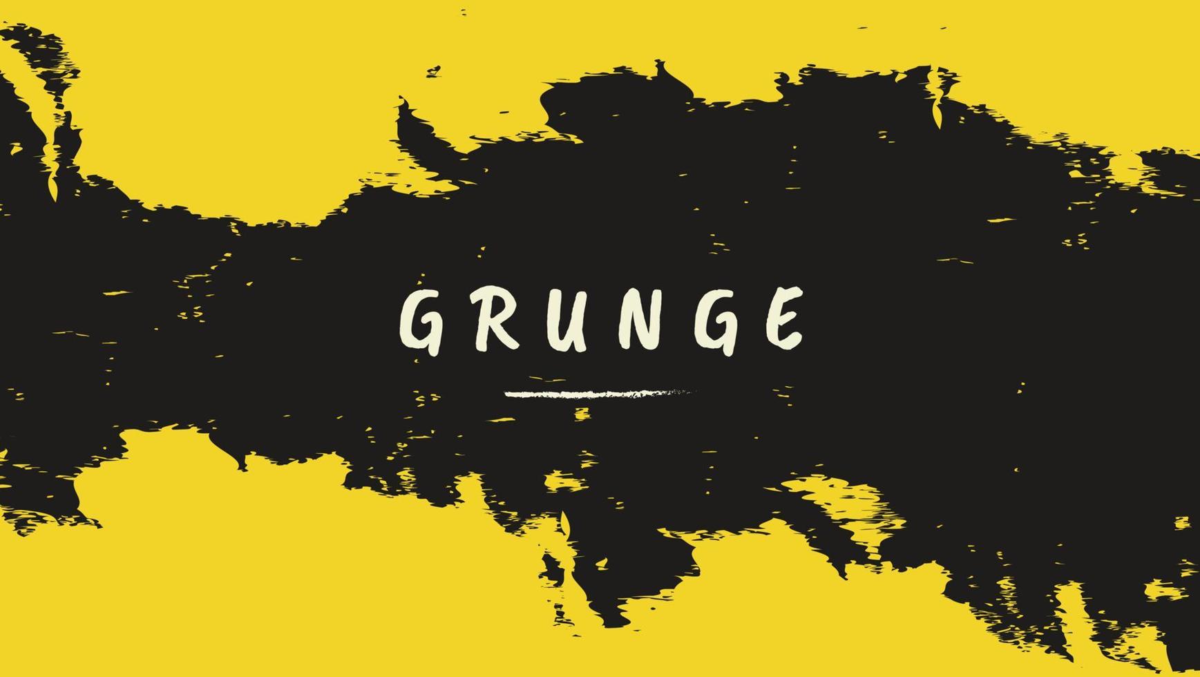 abstrakt gul ram i svart grunge textur bakgrund vektor