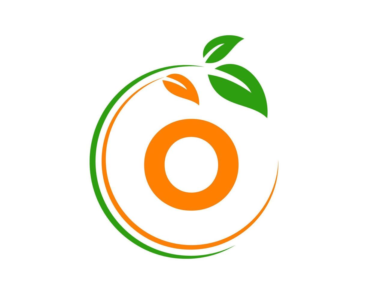 Buchstabe o Öko-Logo-Konzept mit Blattsymbol vektor