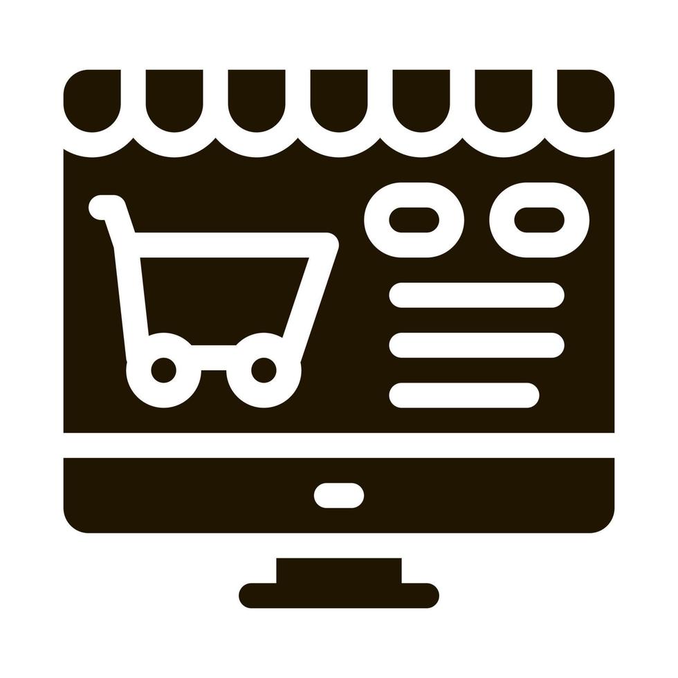 Online-Shopping-Symbol Vektor-Glyphen-Illustration vektor