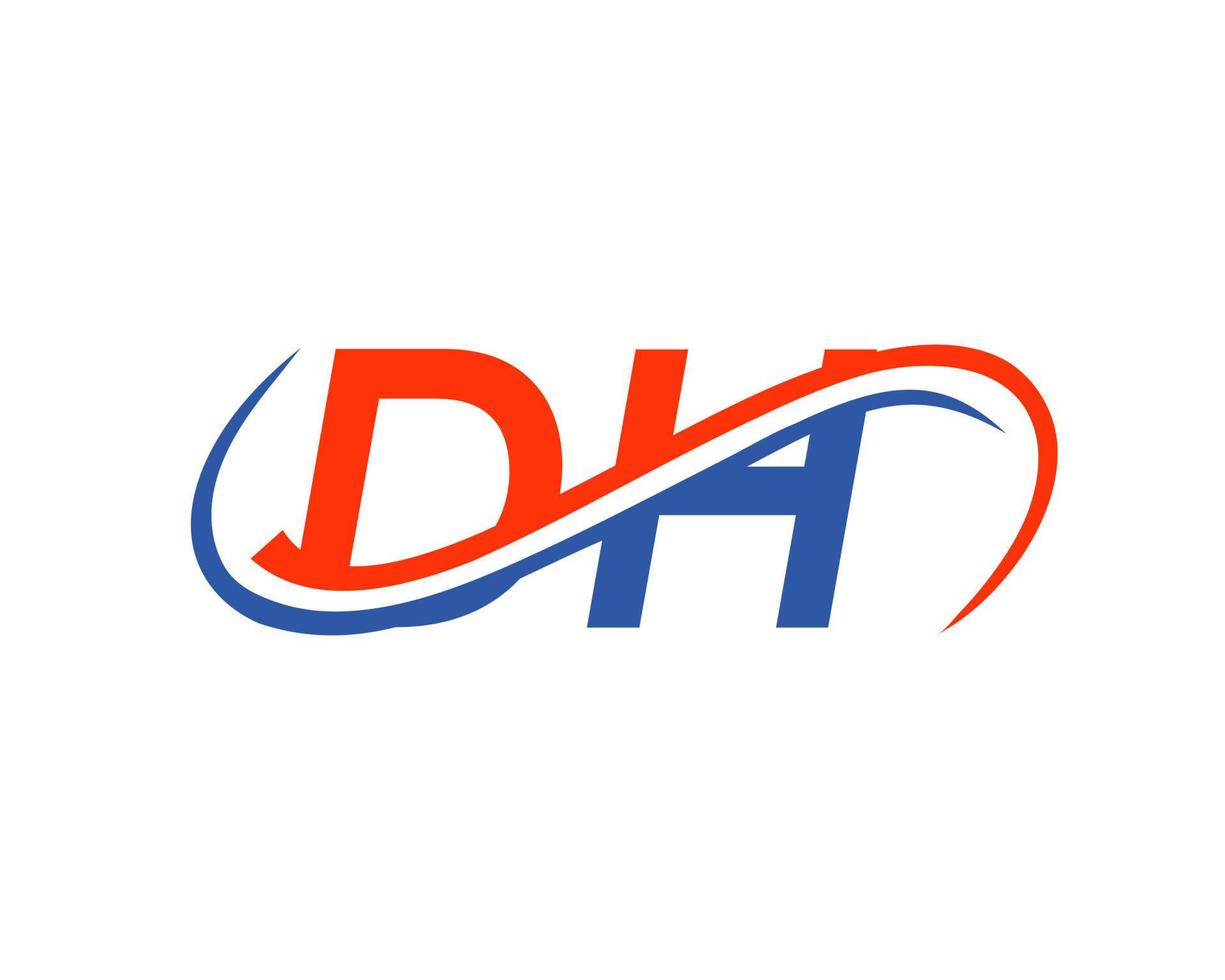 brev dh logotyp design för finansiell, utveckling, investering, verklig egendom och förvaltning företag vektor mall