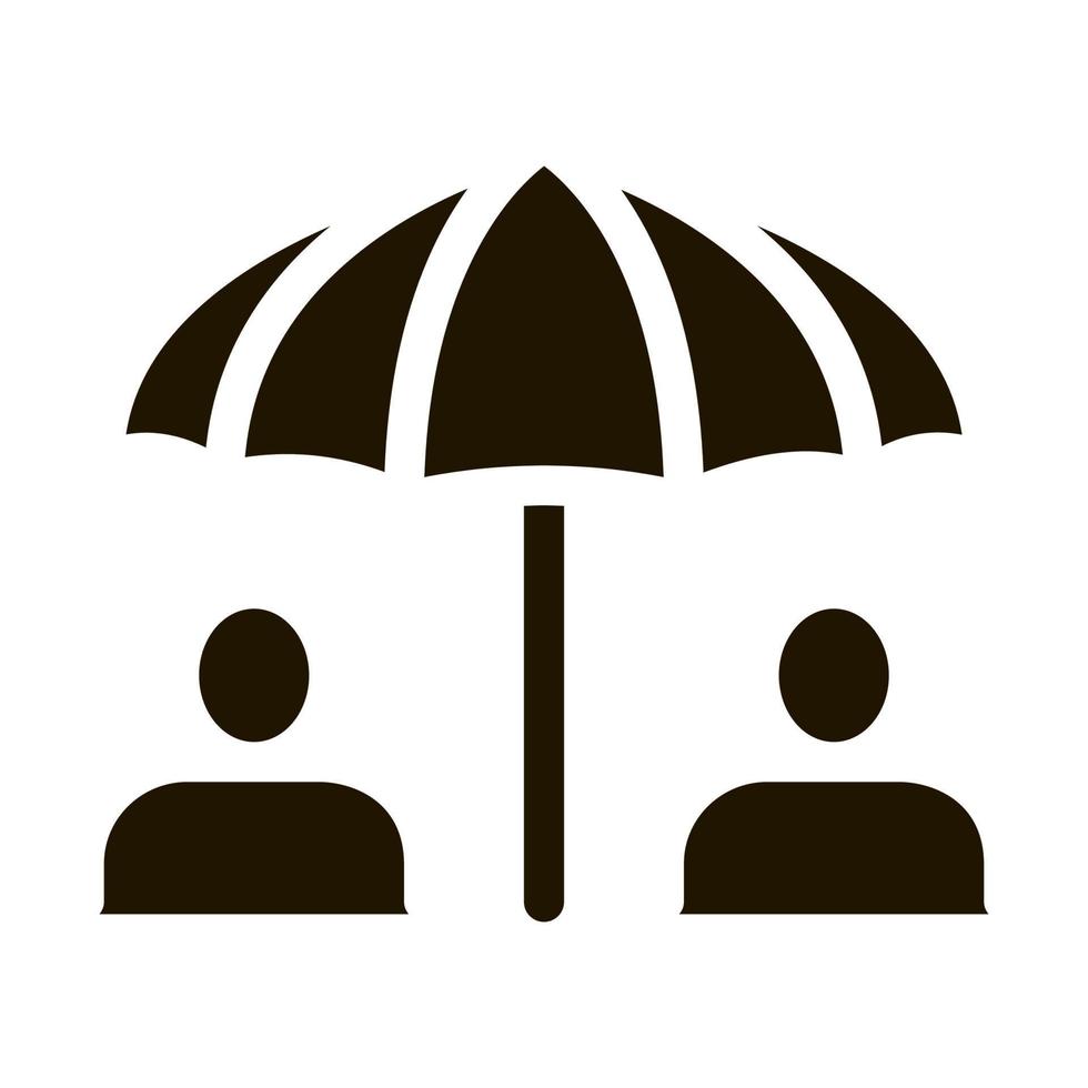 Vektor-Glyphen-Illustration des menschlichen Regenschirmsymbols vektor
