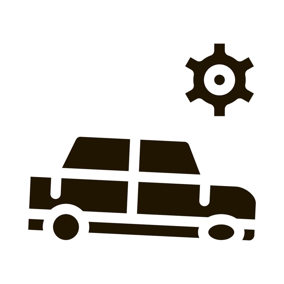 Vektor-Glyphen-Illustration des kaputten Auto-Gang-Symbols vektor