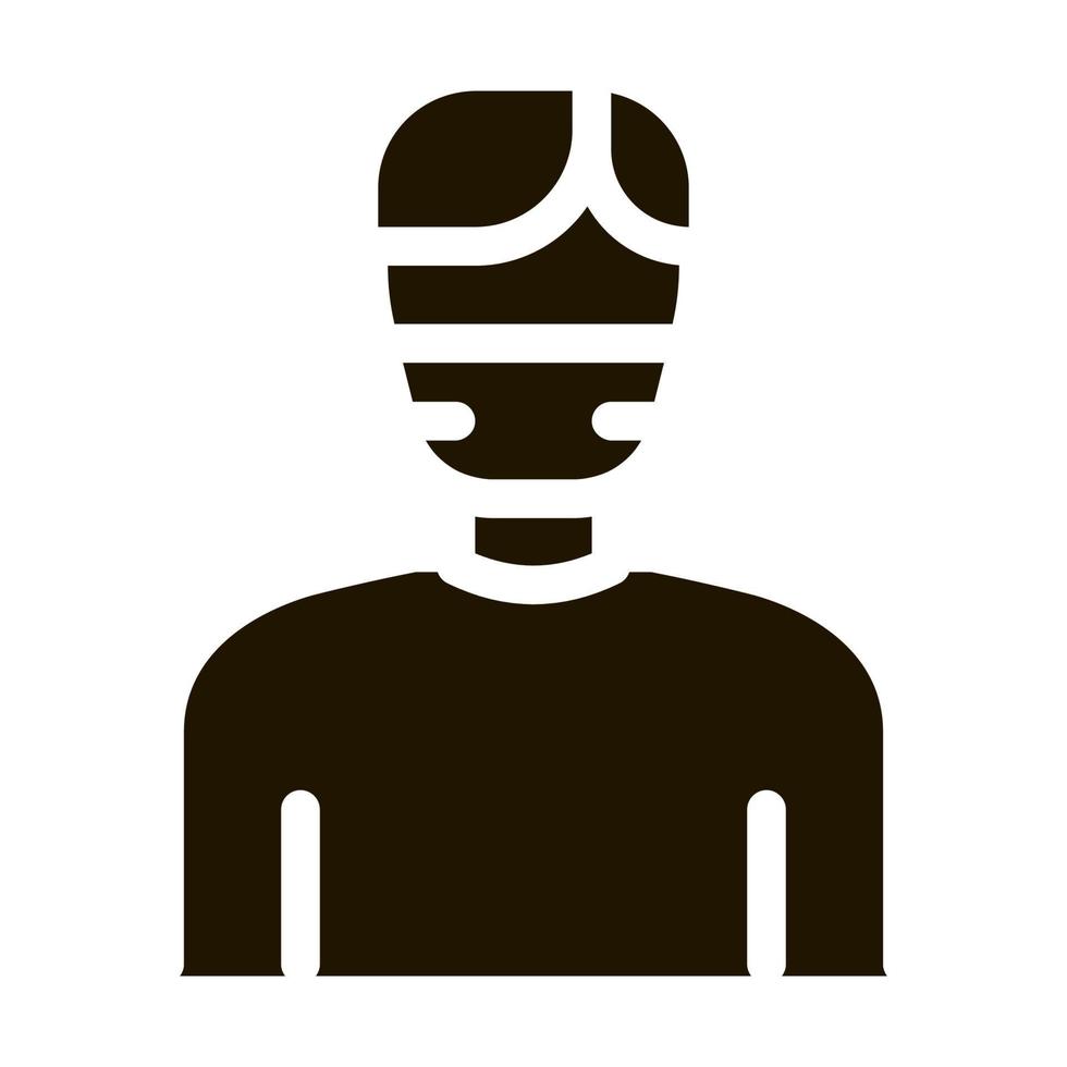 Mann Gesichtsmaske Symbol Vektor-Glyphe-Illustration vektor