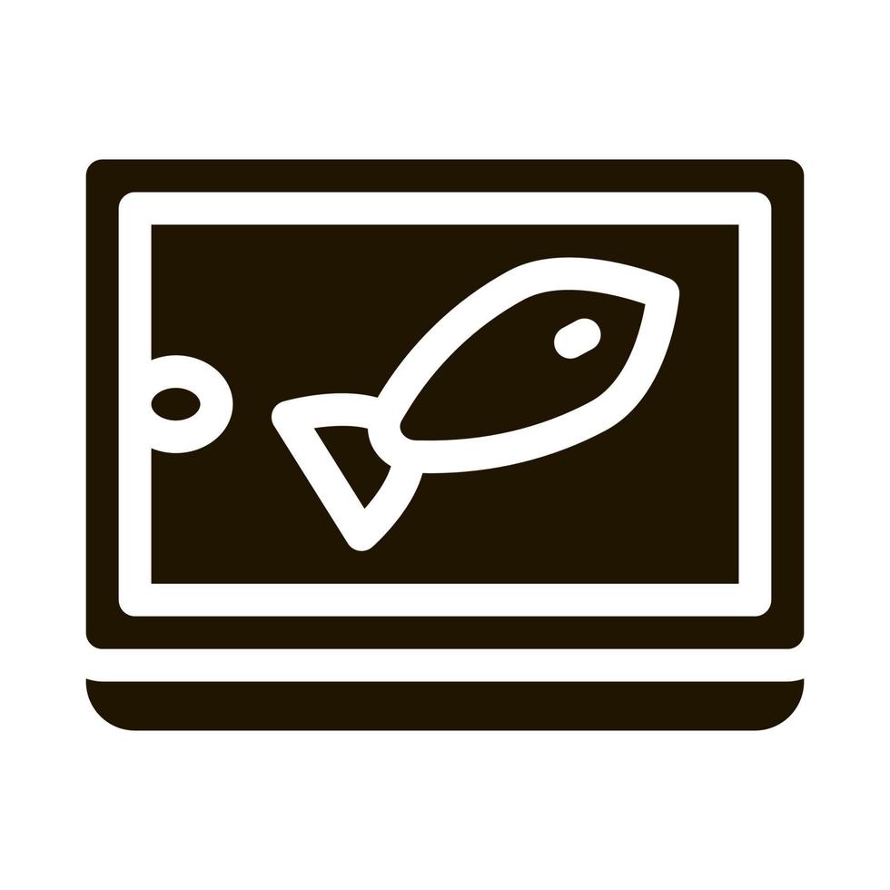 konserverad fisk tenn ikon vektor glyf illustration