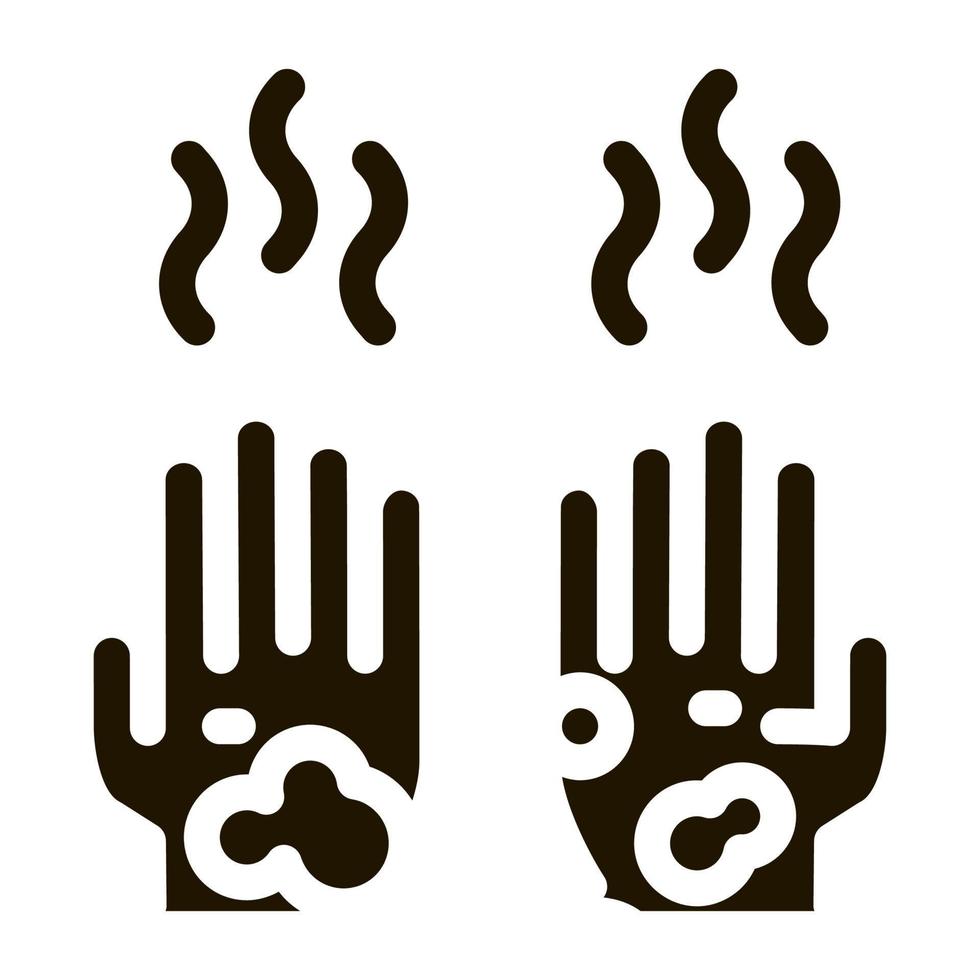Symbol für schmutzige und stinkende Hände vektor