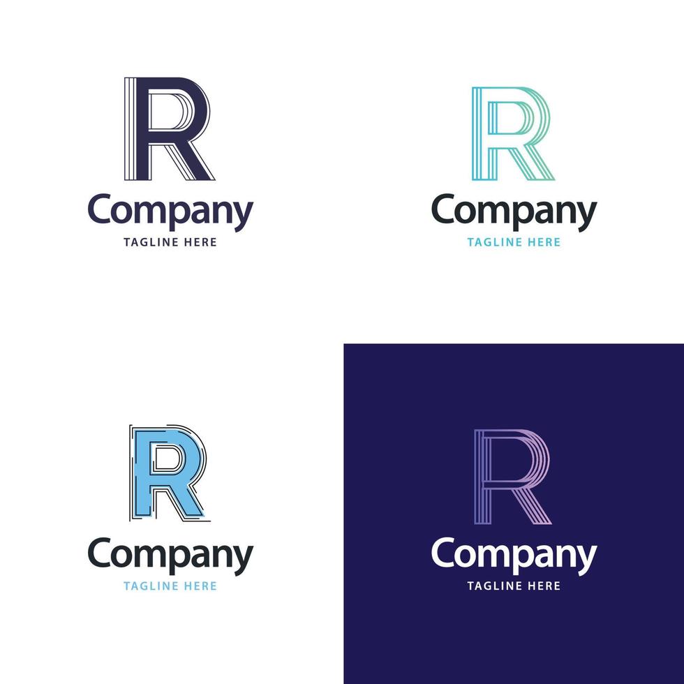 buchstabe r großes logo-paket design kreatives modernes logo-design für ihr unternehmen vektor