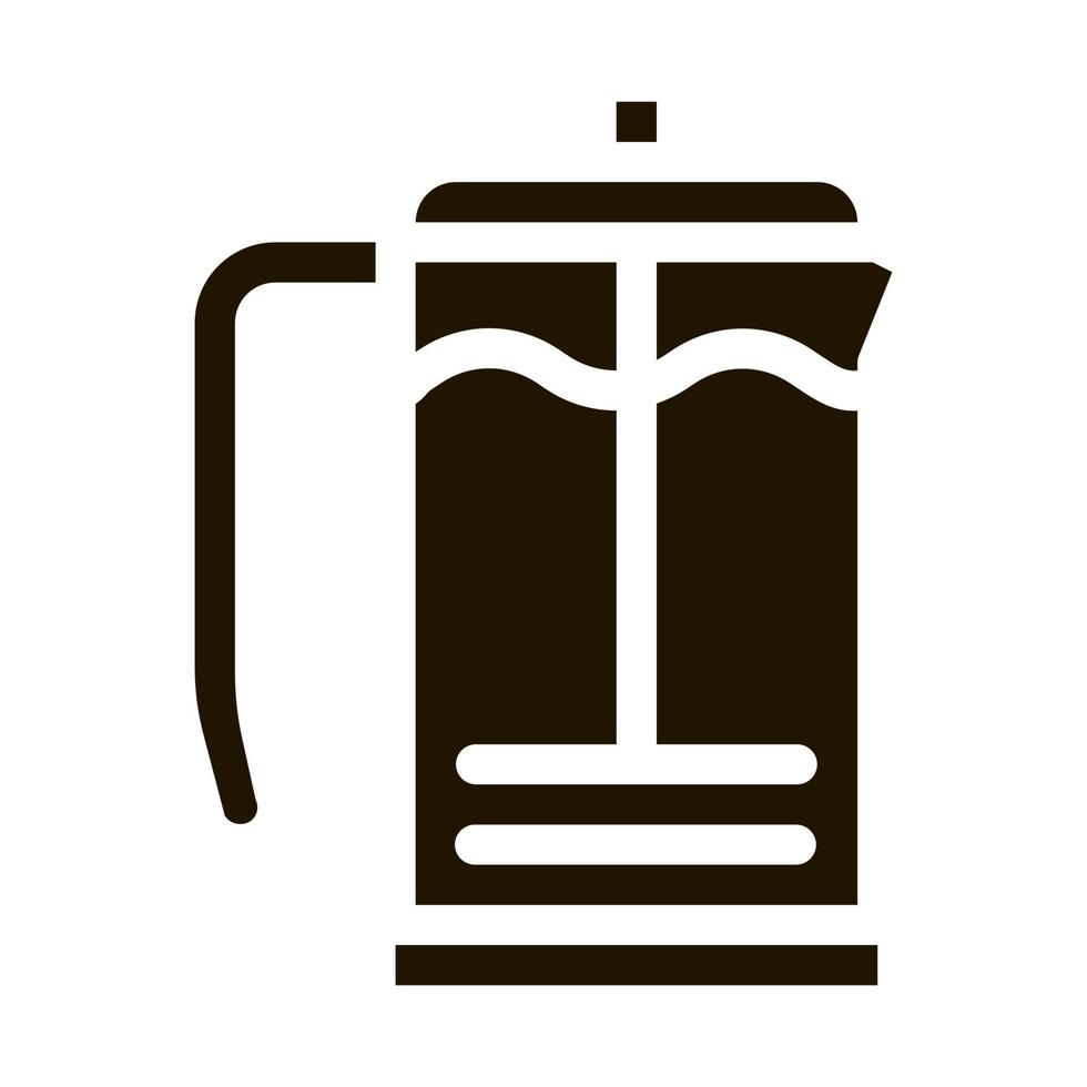 kaffe glas pott ikon vektor glyf illustration