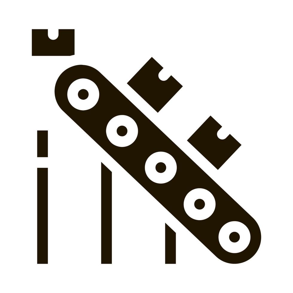tillverkning transportband bälte ikon vektor glyf illustration