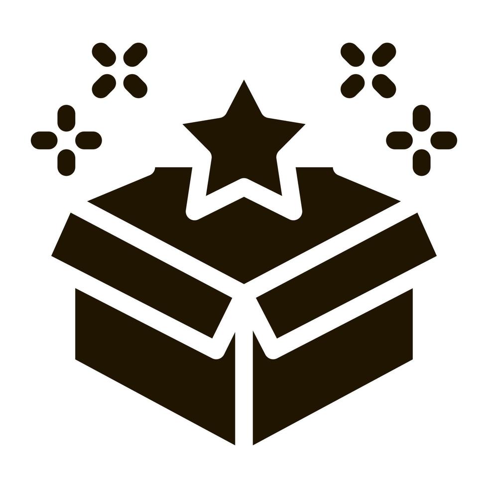 Star-Bonus-Box-Symbol Vektor-Glyphen-Illustration vektor