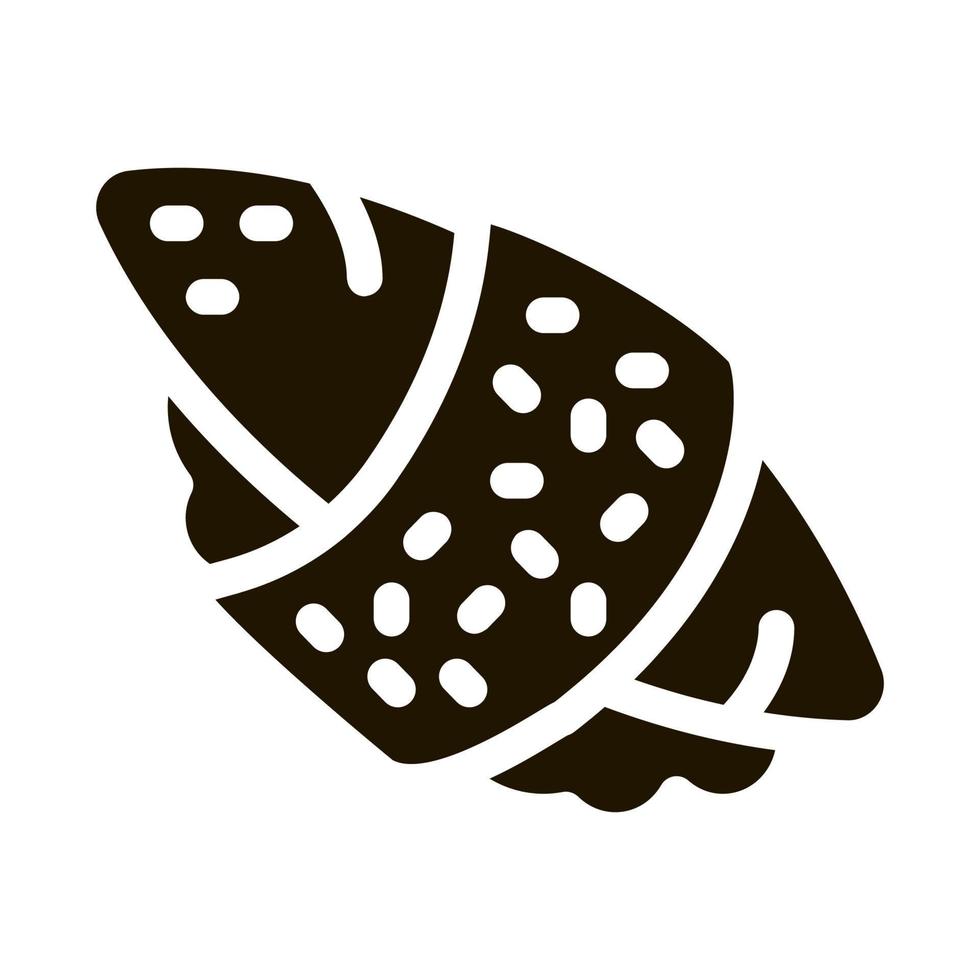 sushi roll reis fischfleisch symbol vektor glyph illustration