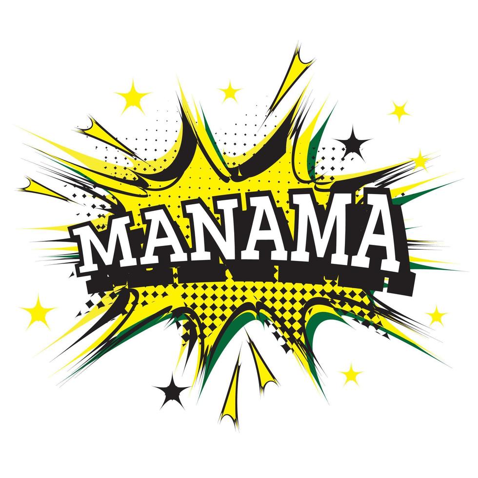 Manama-Comic-Text im Pop-Art-Stil. vektor