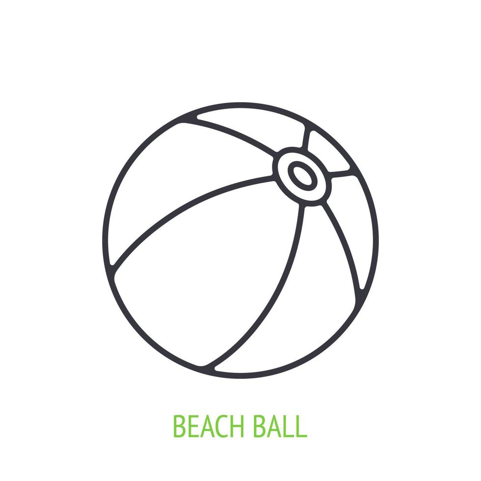 strand boll översikt ikon vektor