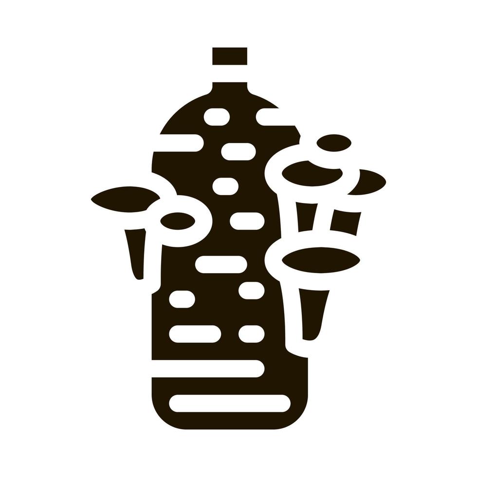 wachsender Pilz aus Taschensymbol-Vektor-Glyphen-Illustration vektor