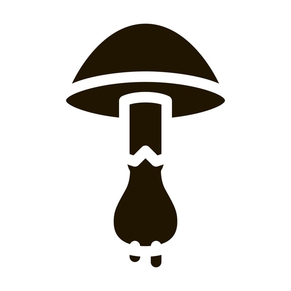 Pilz-Gemüse-Symbol-Vektor-Glyphen-Illustration vektor