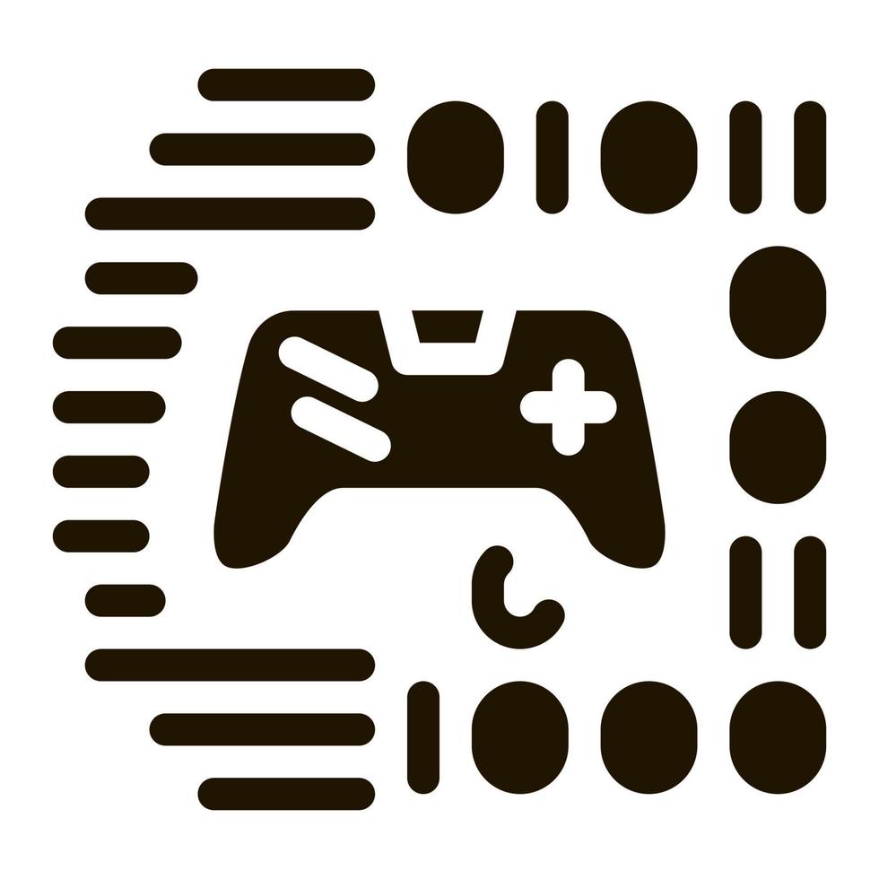 Spielentwicklung Binärcode-Symbol Vektor-Glyphen-Illustration vektor