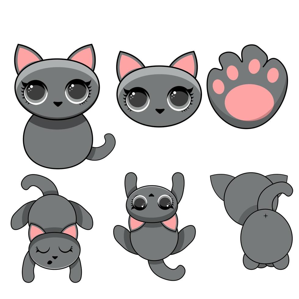 söt katt tecknad serie vektor ikon illustration. djur- kärlek ikon begrepp isolerat premie vektor. platt tecknad serie stil