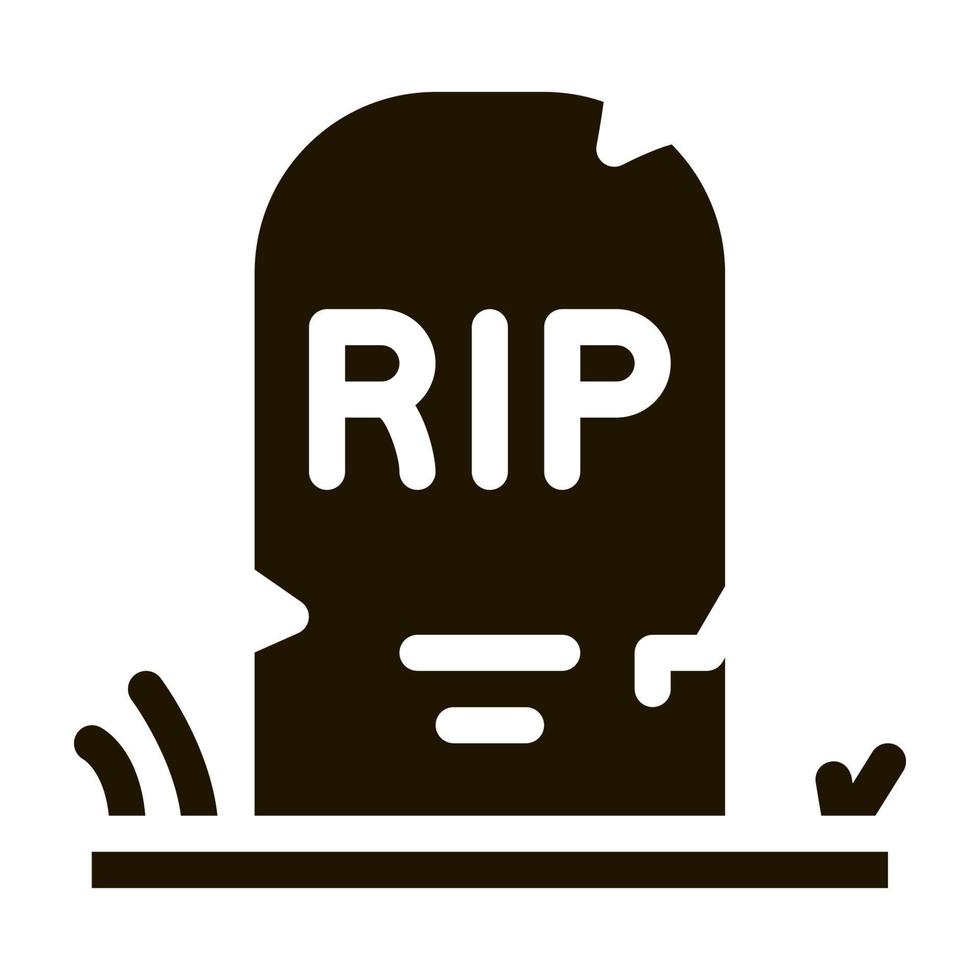 halloween rip grabstein symbol vektor glyph illustration