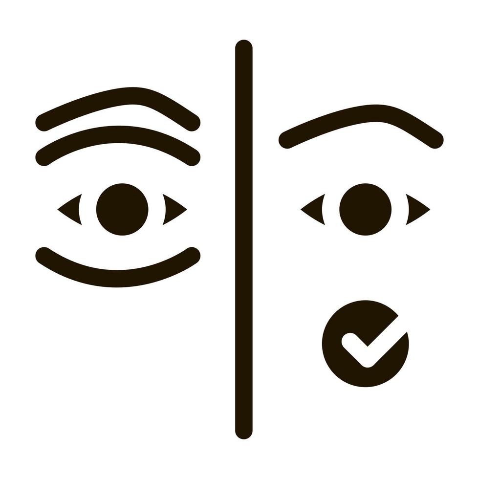 medicinsk ögonlock kirurgi ikon vektor glyf illustration