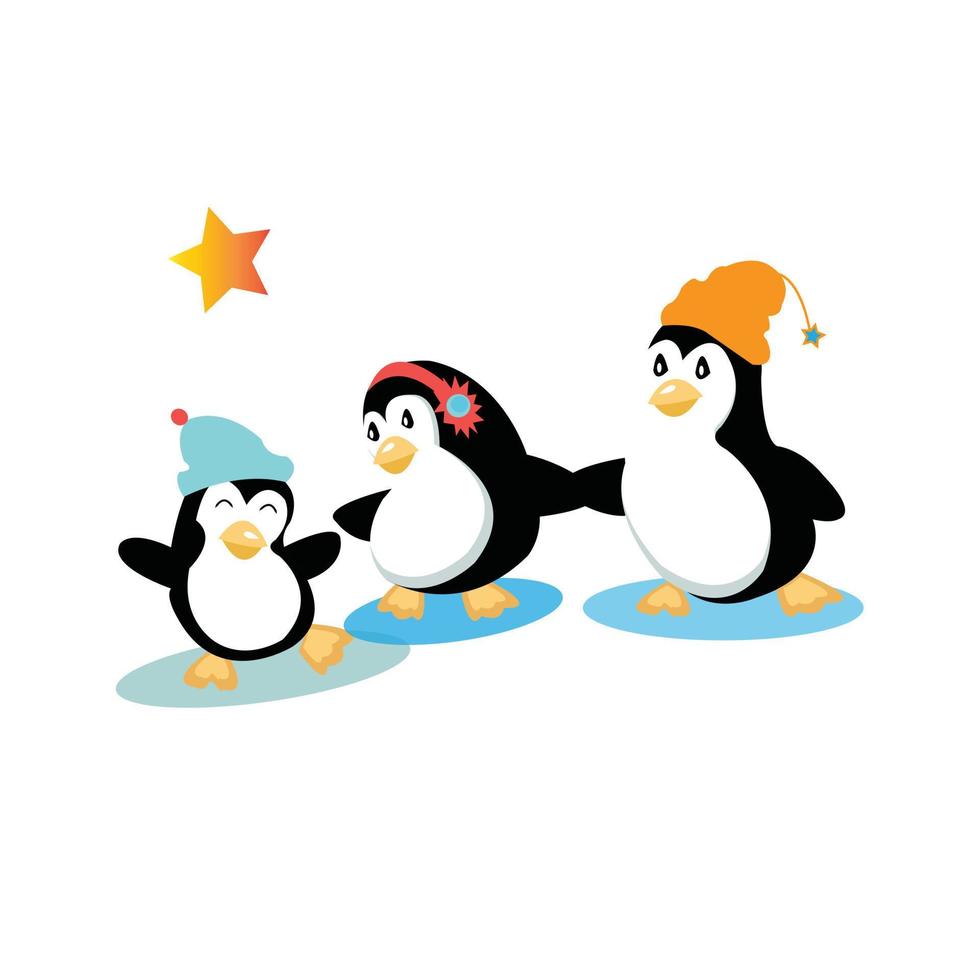 vektor söt pingvin tecknad serie karaktär ClipArt