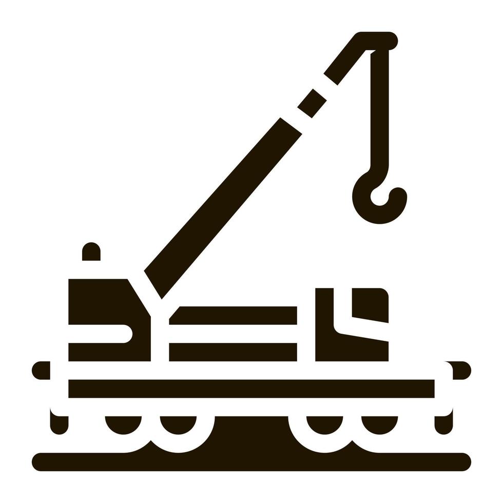 Eisenbahnkran-Symbol-Vektor-Glyphen-Illustration vektor