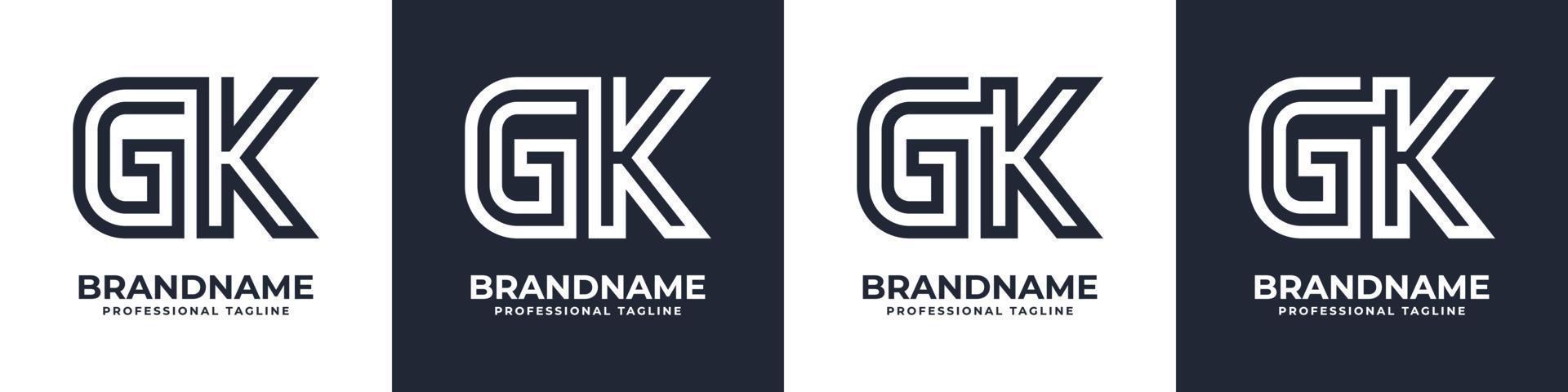 brev gk eller kg global teknologi monogram logotyp, lämplig för några företag med gk eller kg initialer. vektor