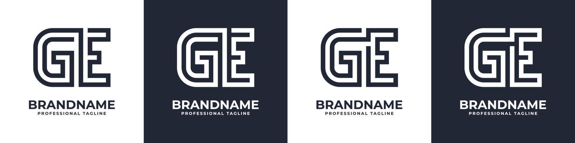 brev gE eller t.ex global teknologi monogram logotyp, lämplig för några företag med gE eller t.ex initialer. vektor