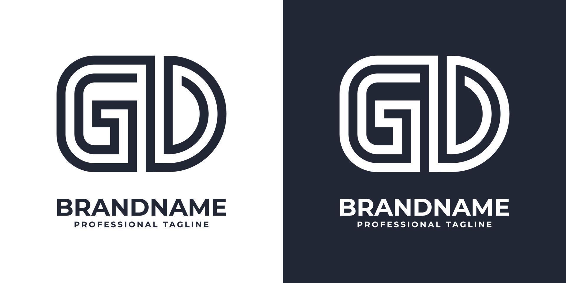 brev gd eller dg global teknologi monogram logotyp, lämplig för några företag med gd eller dg initialer. vektor