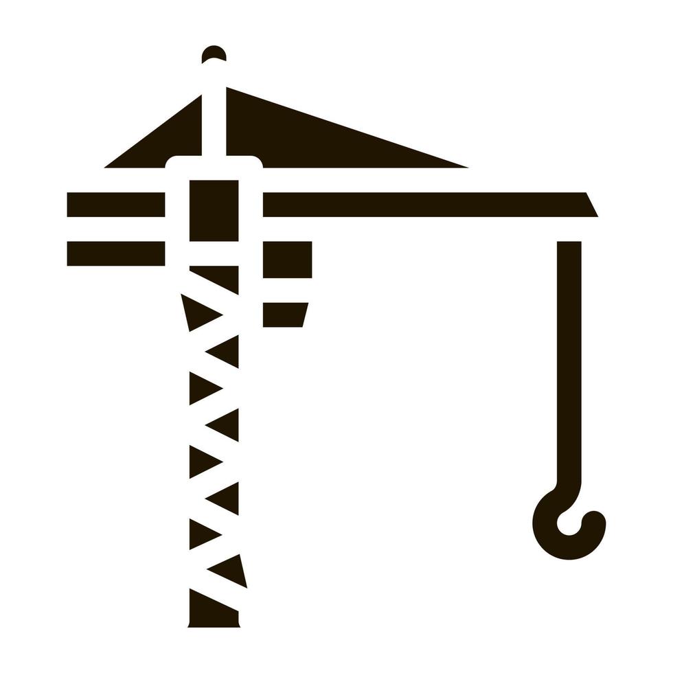 Engineering-Kran-Symbol-Vektor-Glyphen-Illustration vektor