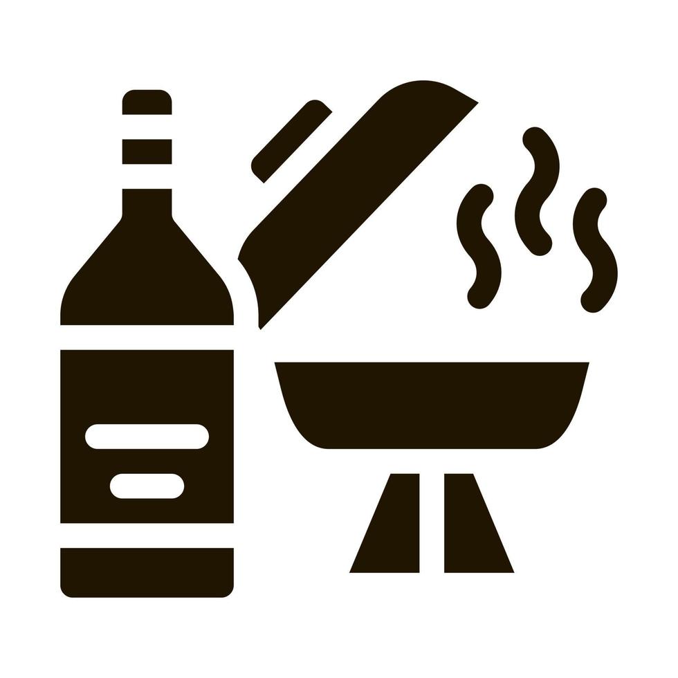 Flammenflüssigkeit für bbq-Symbolvektor-Glyph-Illustration vektor