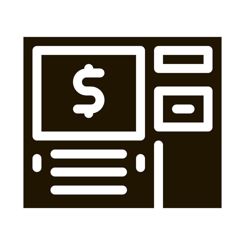 Bankomat maskin visa ikon vektor glyf illustration