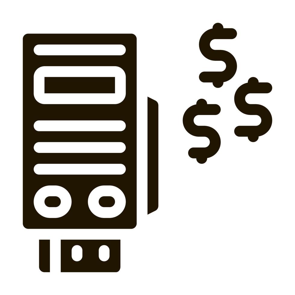 pos terminal betalning ikon vektor glyf illustration