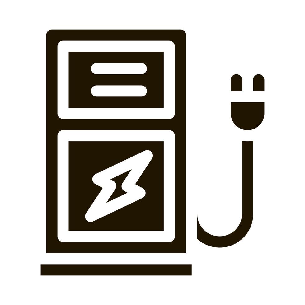 Elektroauto-Ladestation Symbol Vektor-Glyphen-Illustration vektor