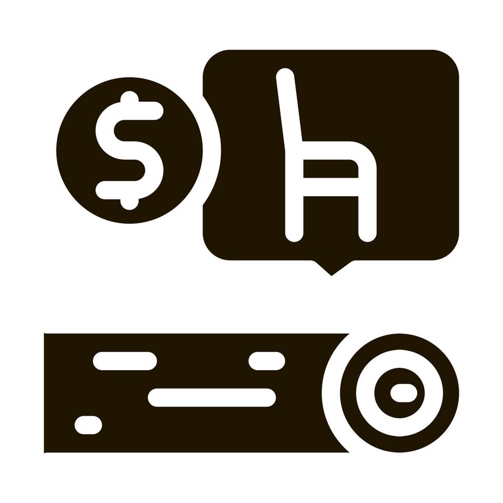 Holzmöbel Fabrik Symbol Vektor Glyph Illustration