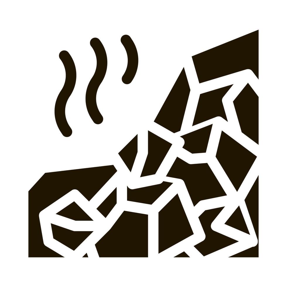 berg kollaps ikon vektor glyf illustration