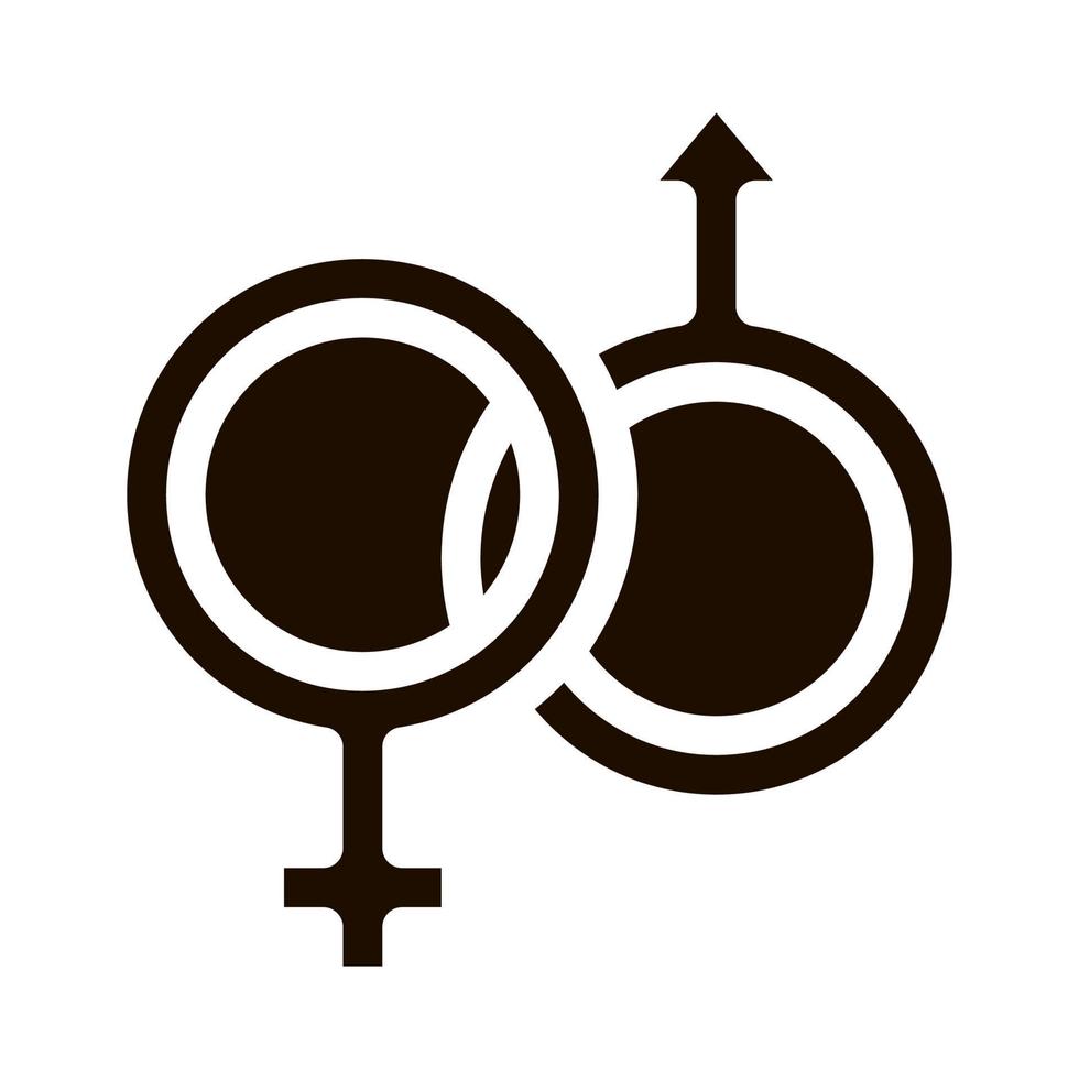 männliches und weibliches Geschlechtszeichen Hochzeit Glyphe Symbol vektor