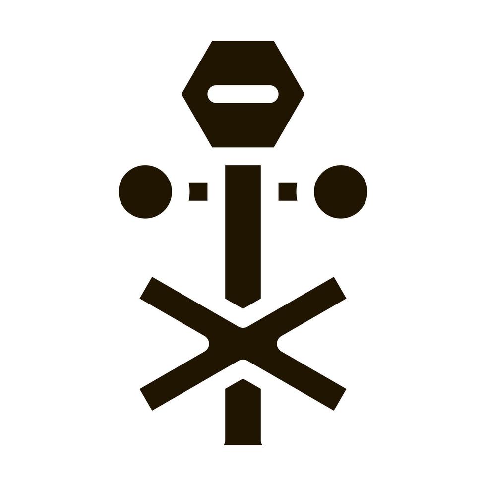 järnväg korsning ikon vektor glyf illustration