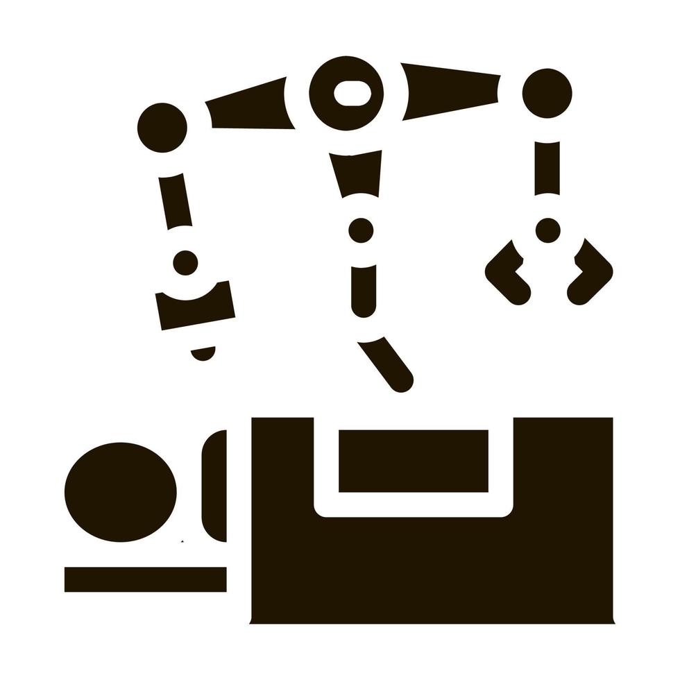 Roboterchirurg und Patient o Tischsymbol Vektor-Glyphen-Illustration vektor