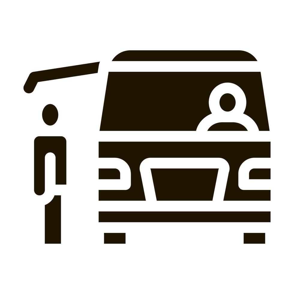 Fast-Food-Van-Fahrzeug-Symbol-Vektor-Glyphen-Illustration vektor