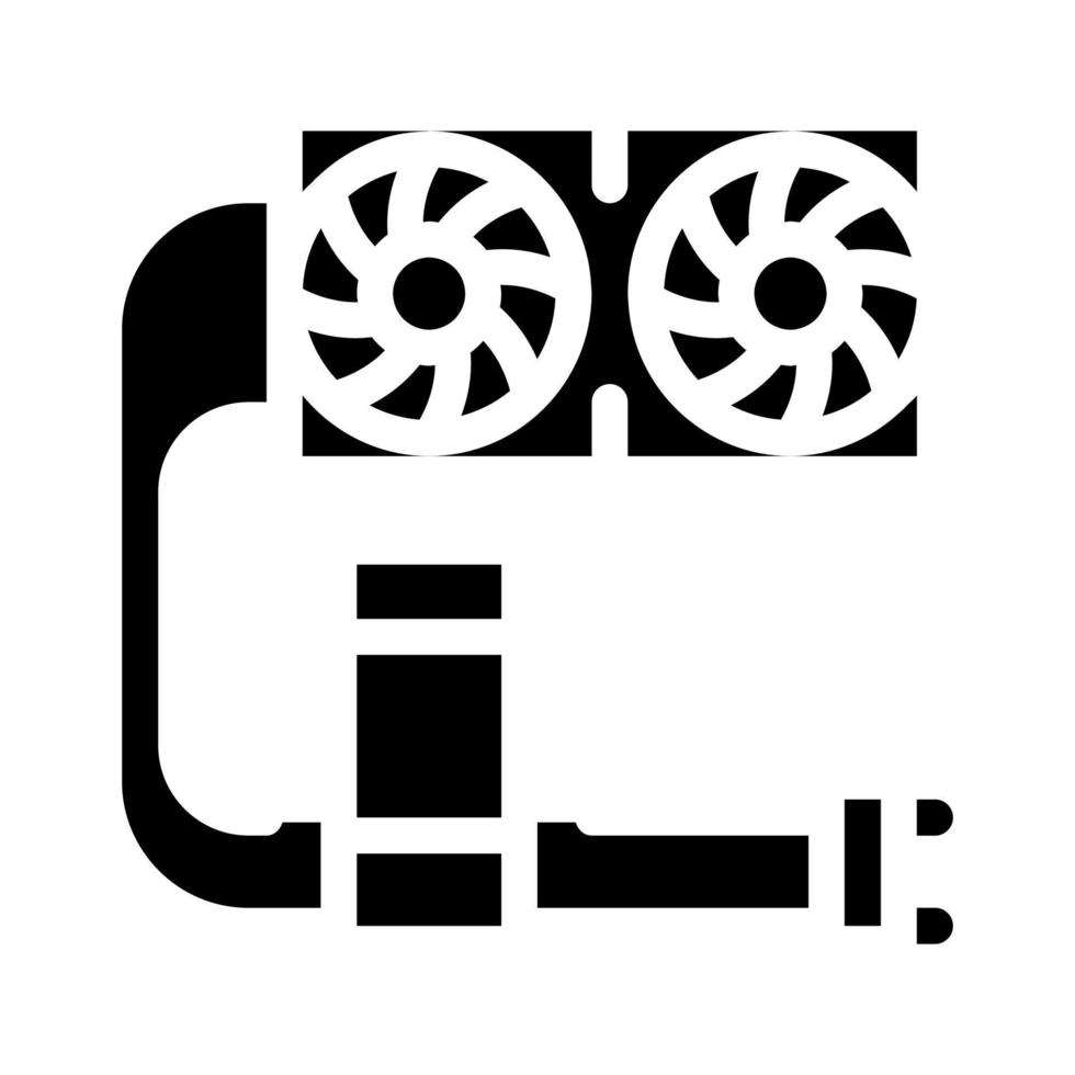 Wasserkühler Computerteil Symbol Vektor Glyph Illustration