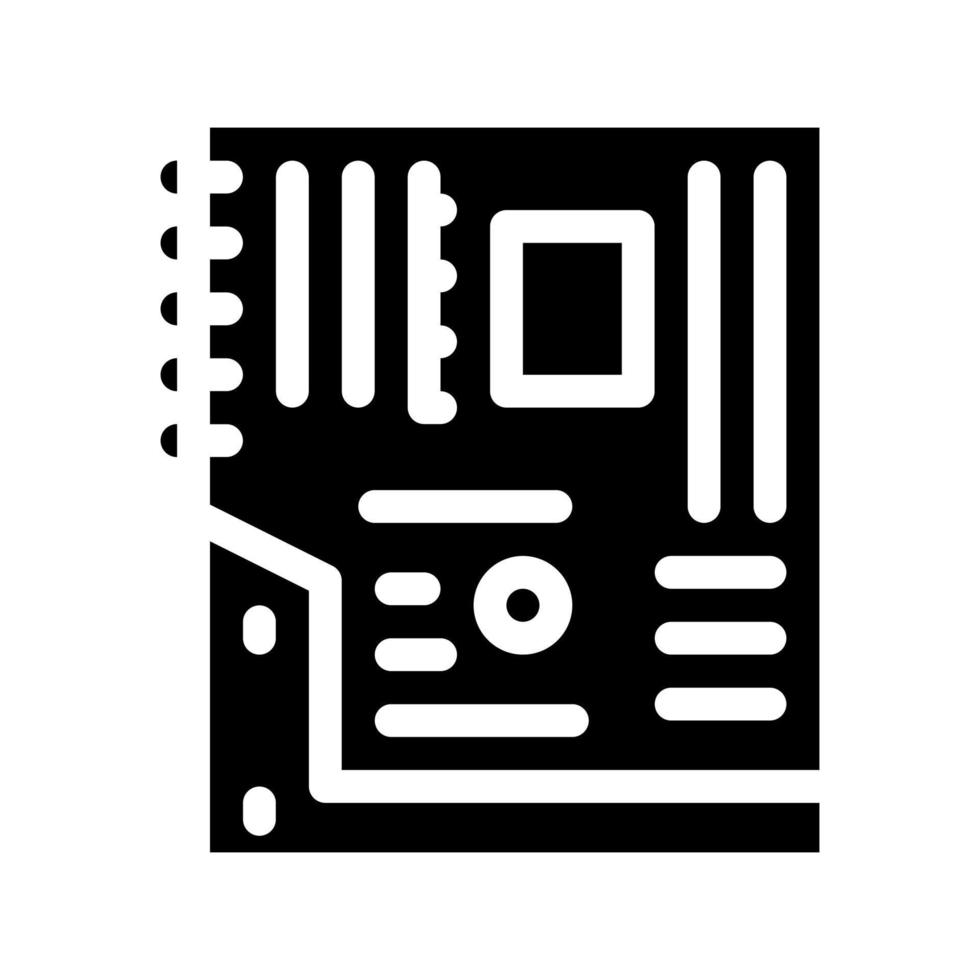 Mainboard Motherboard Computer Teil Symbol Vektor Glyph Illustration