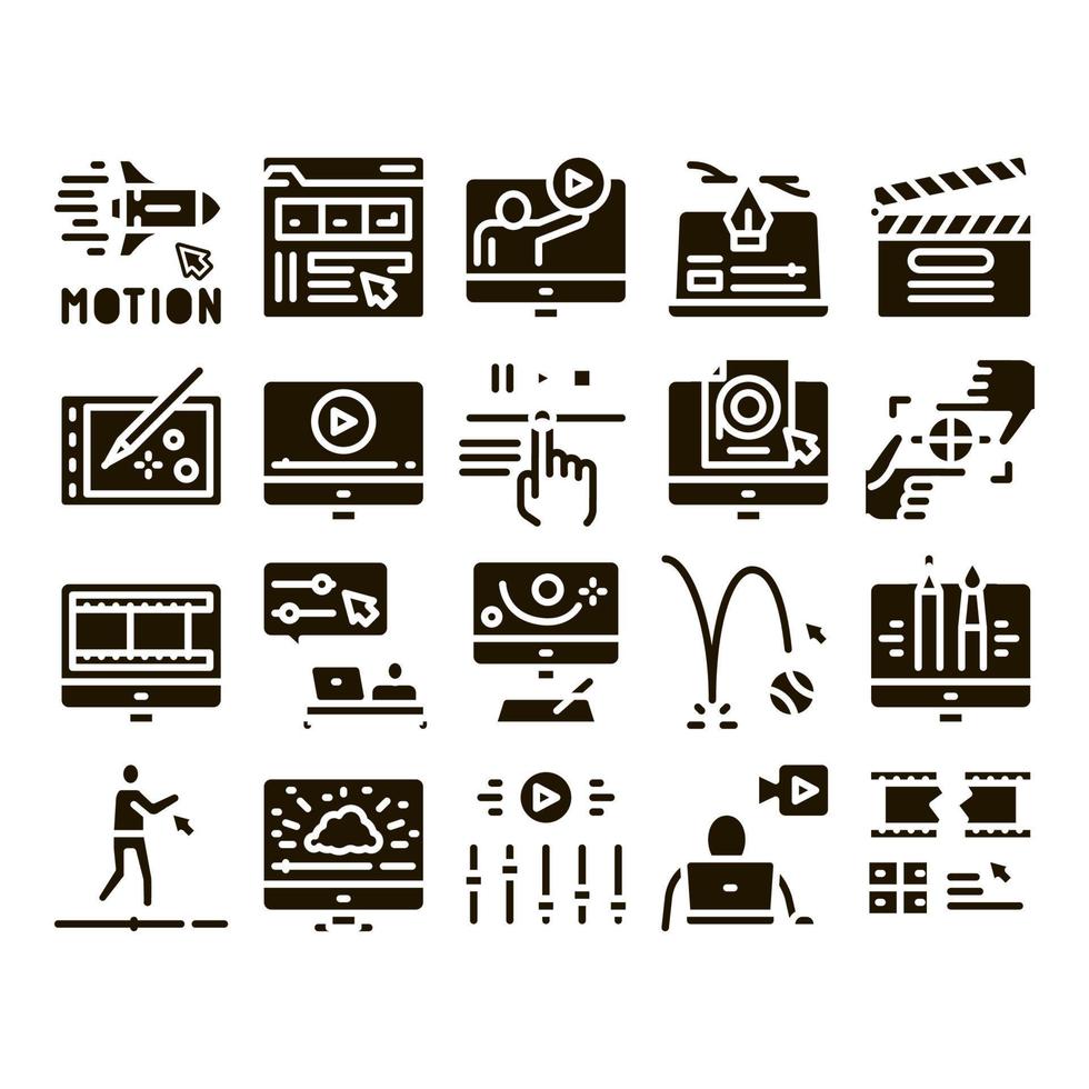 Motion-Design-Studio-Glyphen-Set-Vektor vektor