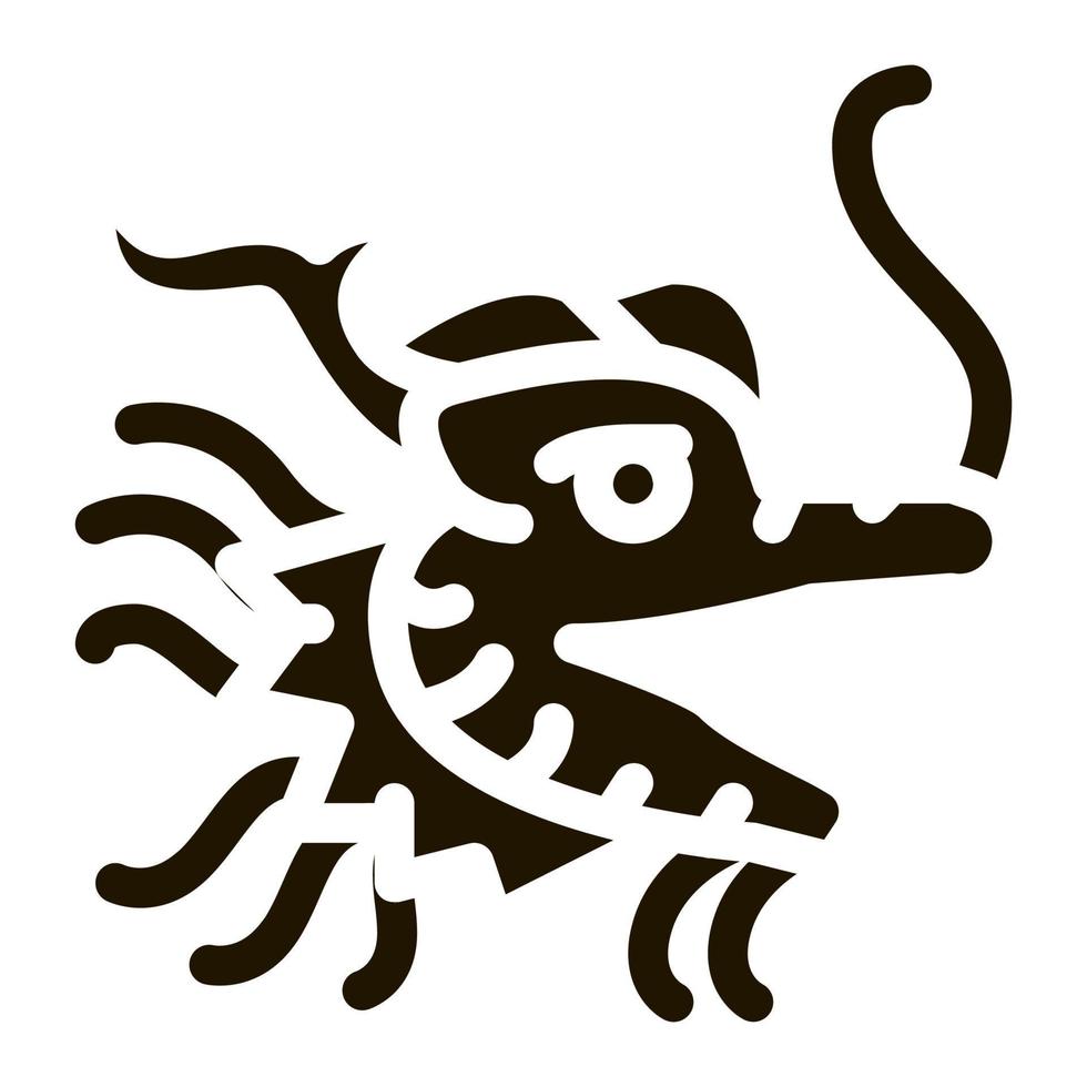 Maske der chinesischen Drachensymbol-Vektor-Glyphen-Illustration vektor