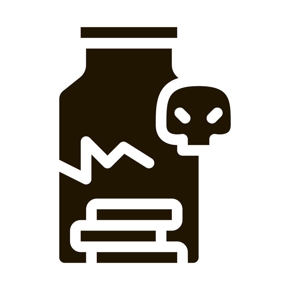 knäckt flaska av piller ikon vektor glyf illustration