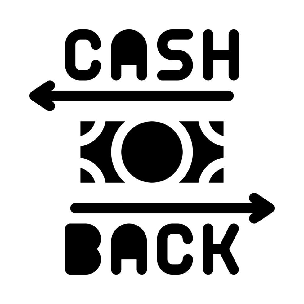 kontanter tillbaka ikon vektor glyf illustration