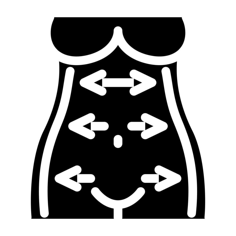 Abbildung des Vektor-Glyphen-Symbols für das Heben des Körpers vektor